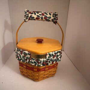 Longaberger Christmas Collection 1997 Snowflake Basket | Holly Liner | USA Made